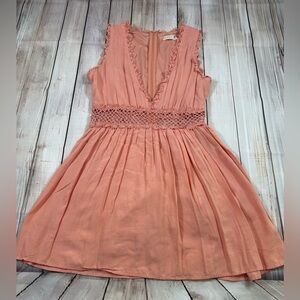 Coastal Cowgirl Promesa Peach Romper (shorts underneath) w/V Neck. Size S.